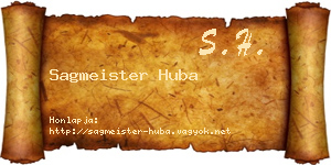 Sagmeister Huba névjegykártya